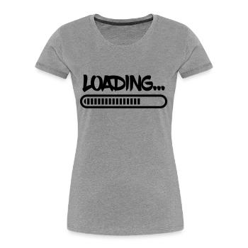 Chargement - T-shirt bio Premium Femme - gris chiné - Devant - Mia (176cm)