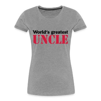World's greatest Uncle - Women's Premium Organic T-Shirt - heather grey - Front - Mia (176cm)