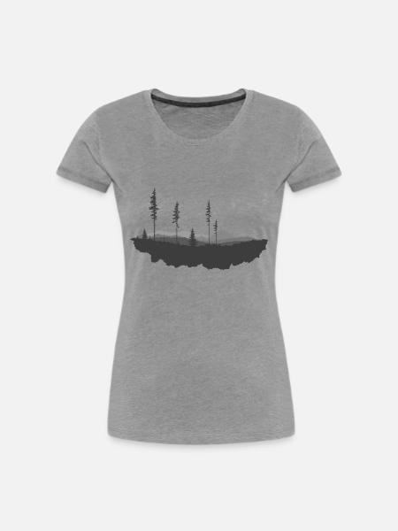 Horizont - Frauen Premium Bio T-Shirt - Grau meliert