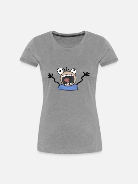panic alarm gnadenlos - Frauen Premium Bio T-Shirt - Grau meliert
