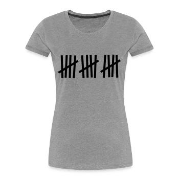 Strichliste 15 Striche - Frauen Premium Bio T-Shirt - Grau meliert - Vorne - Mia (176cm)