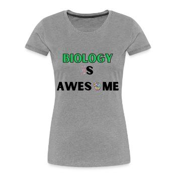 Biology is awesome - Frauen Premium Bio T-Shirt - Grau meliert - Vorne - Mia (176cm)