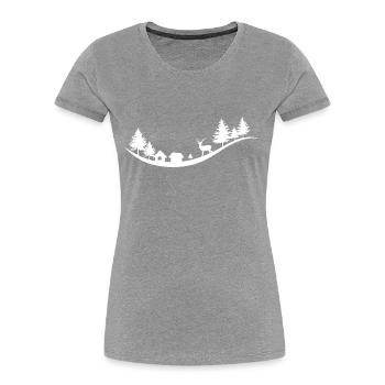 Winter - Frauen Premium Bio T-Shirt - Grau meliert - Vorne - Mia (176cm)