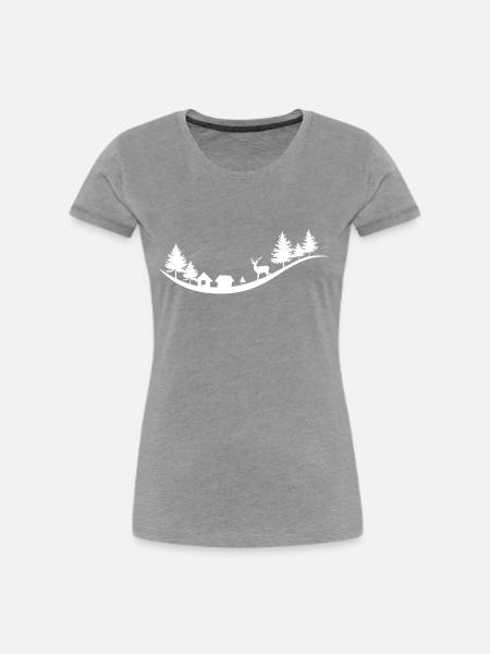 Winter - Frauen Premium Bio T-Shirt - Grau meliert