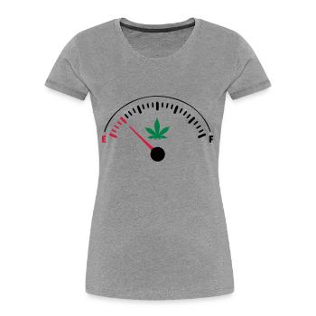 EMPTY Ganja - Frauen Premium Bio T-Shirt - Grau meliert - Vorne - Mia (176cm)