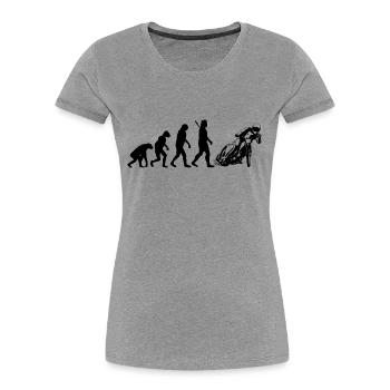 Speedway - Frauen Premium Bio T-Shirt - Grau meliert - Vorne - Mia (176cm)