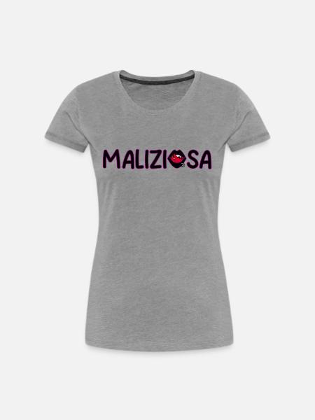 Schelmische dunkle Version - Frauen Premium Bio T-Shirt - Grau meliert
