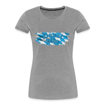 Basst scho - Frauen Premium Bio T-Shirt - Grau meliert - Vorne - Mia (176cm)