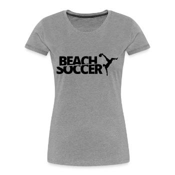 BEACH SOCCER # 1 - T-shirt bio Premium Femme - gris chiné - Devant - Mia (176cm)