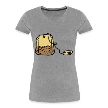Tea Tea bags Tea drinker Tea time - Women's Premium Organic T-Shirt - heather grey - Front - Mia (176cm)