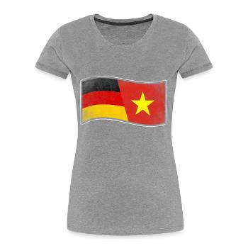 Vietnam Design für stolze Deutsch-Vietnamesen - Frauen Premium Bio T-Shirt - Grau meliert - Vorne - Mia (176cm)
