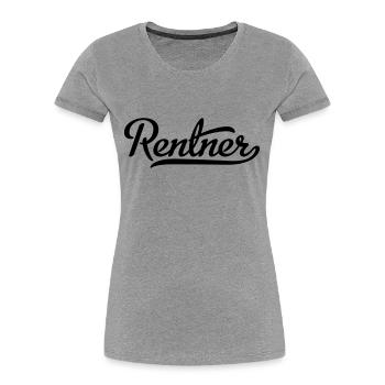 Rentner - Frauen Premium Bio T-Shirt - Grau meliert - Vorne - Mia (176cm)