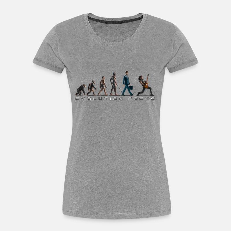 Evolution Guitar Player - Women's Premium Organic T-Shirt - heather grey