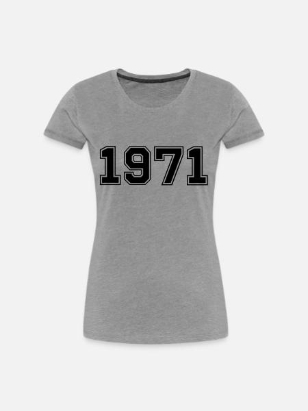 1971 - Frauen Premium Bio T-Shirt - Grau meliert