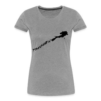 Tauchen - Frauen Premium Bio T-Shirt - Grau meliert - Vorne - Mia (176cm)