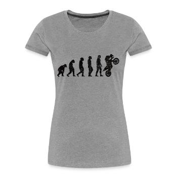 Motorcross Moto Fan de moto Motard Motard - T-shirt bio Premium Femme - gris chiné - Devant - Mia (176cm)