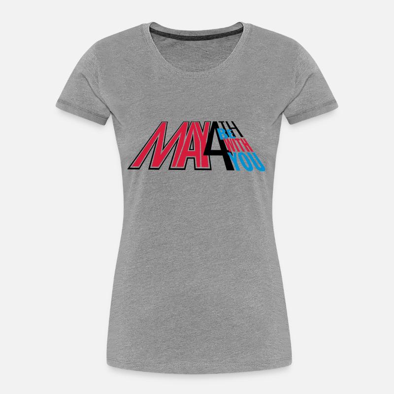 may4th_vec_3 de - Frauen Premium Bio T-Shirt - Grau meliert