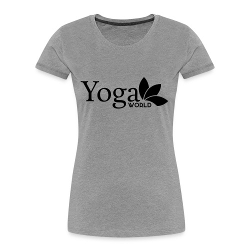 YogaWorld Logo Svart - Ekologisk premium-T-shirt dam