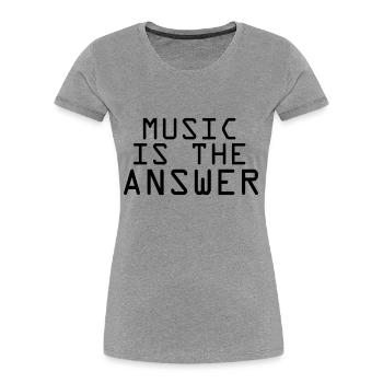 music festival - Frauen Premium Bio T-Shirt - Grau meliert - Vorne - Mia (176cm)