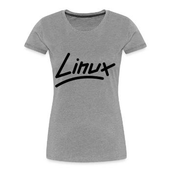 Linux - Vector - Women's Premium Organic T-Shirt - heather grey - Front - Mia (176cm)
