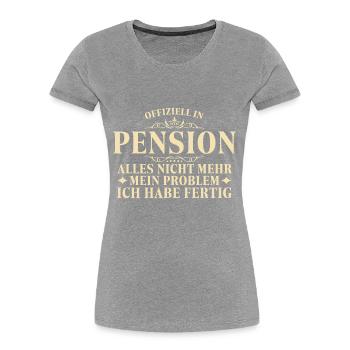 Pension Rentenalter Kollege Beamter Pensionär - Frauen Premium Bio T-Shirt - Grau meliert - Vorne - Mia (176cm)