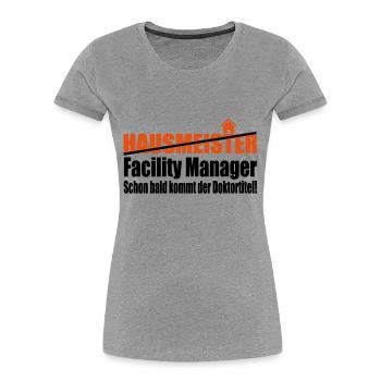 concierge - T-shirt bio Premium Femme - gris chiné - Devant - Mia (176cm)