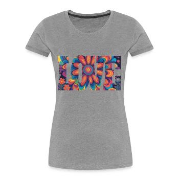 Amour - T-shirt bio Premium Femme - gris chiné - Devant - Mia (176cm)