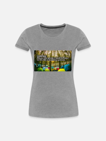 Camping - Frauen Premium Bio T-Shirt - Grau meliert