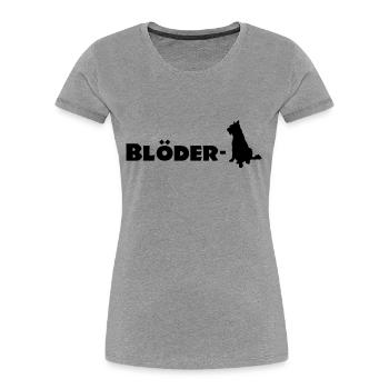 bloederhund - T-shirt bio Premium Femme - gris chiné - Devant - Mia (176cm)