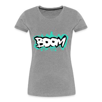Boom Grafitti Style - Frauen Premium Bio T-Shirt - Grau meliert - Vorne - Mia (176cm)