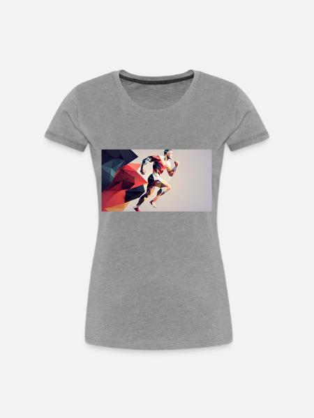 Sprinter - Frauen Premium Bio T-Shirt - Grau meliert