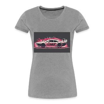 Splash Racecar - Frauen Premium Bio T-Shirt - Grau meliert - Vorne - Mia (176cm)