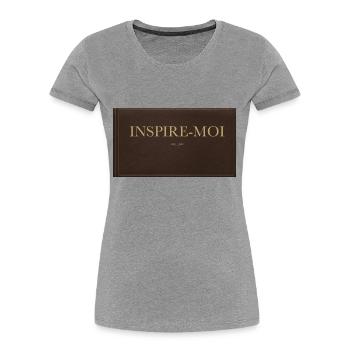 INSPIRE MOI - T-shirt bio Premium Femme - gris chiné - Devant - Mia (176cm)