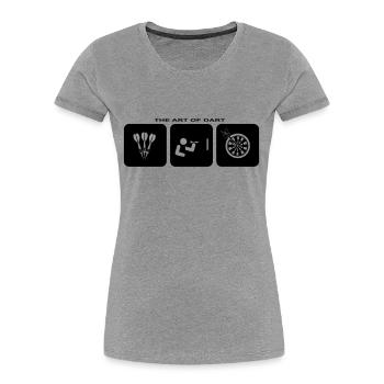 Dart Darten Sport Unterhaltung Freizeit Hobby - Frauen Premium Bio T-Shirt - Grau meliert - Vorne - Mia (176cm)