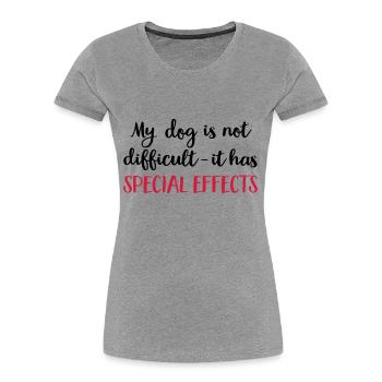 dog - Frauen Premium Bio T-Shirt - Grau meliert - Vorne - Mia (176cm)
