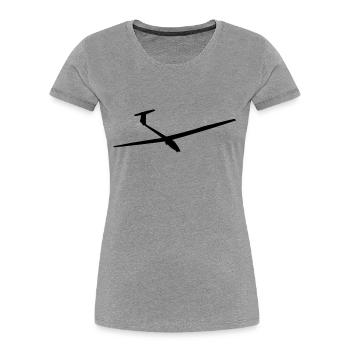 Planeur - T-shirt bio Premium Femme - gris chiné - Devant - Mia (176cm)