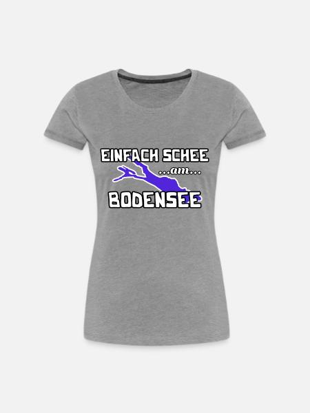 Bodensee - Frauen Premium Bio T-Shirt - Grau meliert