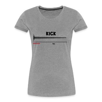 Synthesizer Kick Drum Synth DAW Transient Tail - Women's Premium Organic T-Shirt - heather grey - Front - Mia (176cm)
