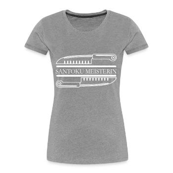 Santoku Meisterin - Frauen Premium Bio T-Shirt - Grau meliert - Vorne - Mia (176cm)