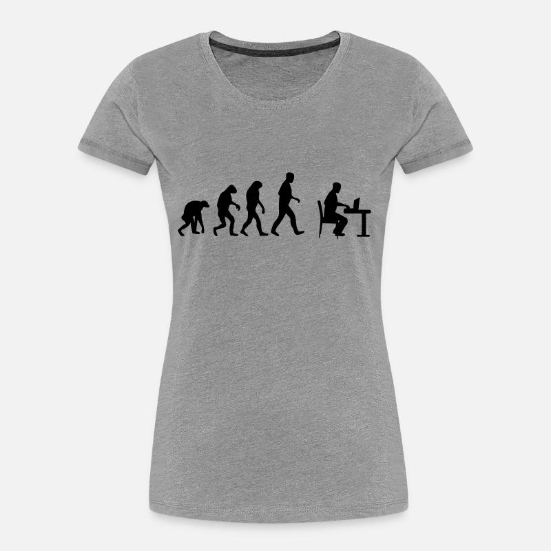 laptop evolution - Women's Premium Organic T-Shirt - heather grey