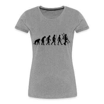 Evolution Schornsteinfeger - Frauen Premium Bio T-Shirt - Grau meliert - Vorne - Mia (176cm)