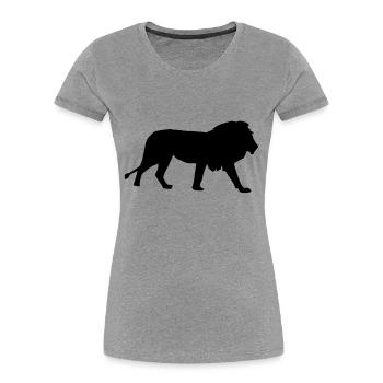 Lion - Women's Premium Organic T-Shirt - heather grey - Front - Mia (176cm)
