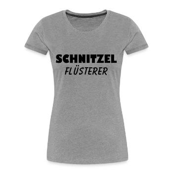 Schnitzel Flüsterer - Frauen Premium Bio T-Shirt - Grau meliert - Vorne - Mia (176cm)