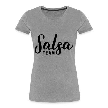 salsa team salsa - Frauen Premium Bio T-Shirt - Grau meliert - Vorne - Mia (176cm)