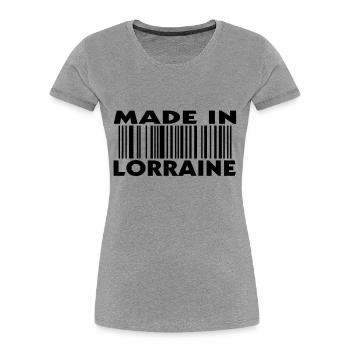 Made in LORRAINE (1c) - Frauen Premium Bio T-Shirt - Grau meliert - Vorne - Mia (176cm)