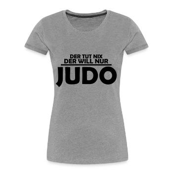 judo - Frauen Premium Bio T-Shirt - Grau meliert - Vorne - Mia (176cm)