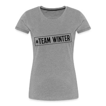 winter team - Frauen Premium Bio T-Shirt - Grau meliert - Vorne - Mia (176cm)