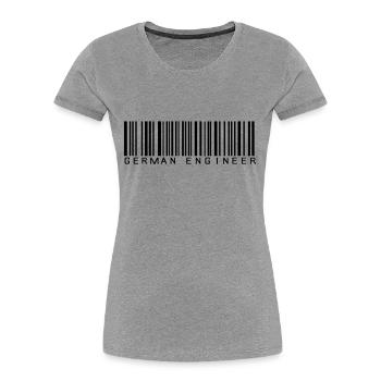 German Engineer - Frauen Premium Bio T-Shirt - Grau meliert - Vorne - Mia (176cm)