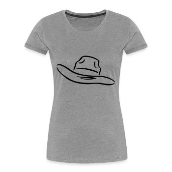 chapeau ... de wicki_de - T-shirt bio Premium Femme - gris chiné - Devant - Mia (176cm)