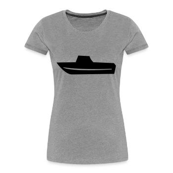 Motorboat Fishing boat Boat Captain - Women's Premium Organic T-Shirt - heather grey - Front - Mia (176cm)